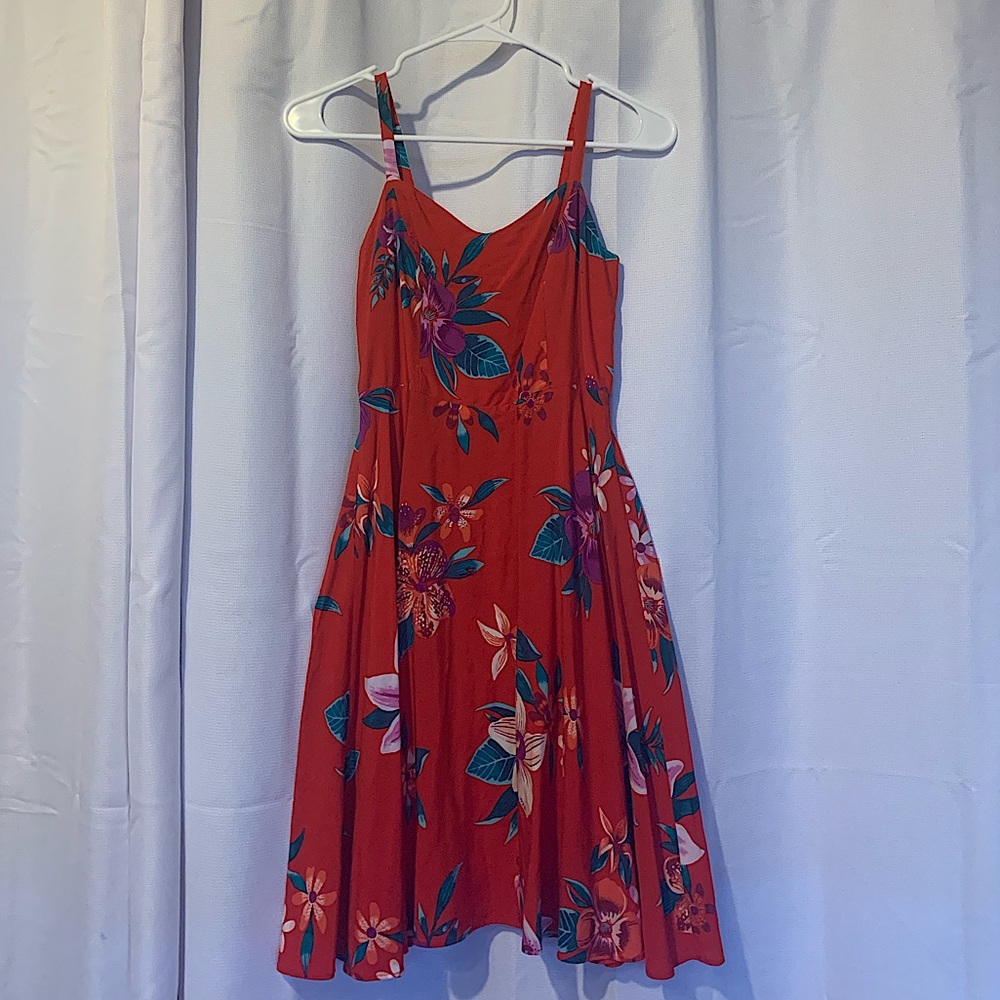 OLD NAVY Tropical Red Dress